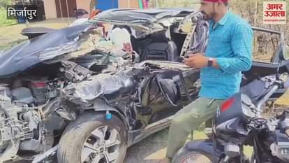 Car collides with truck in mirzapur journalist dies four people injured