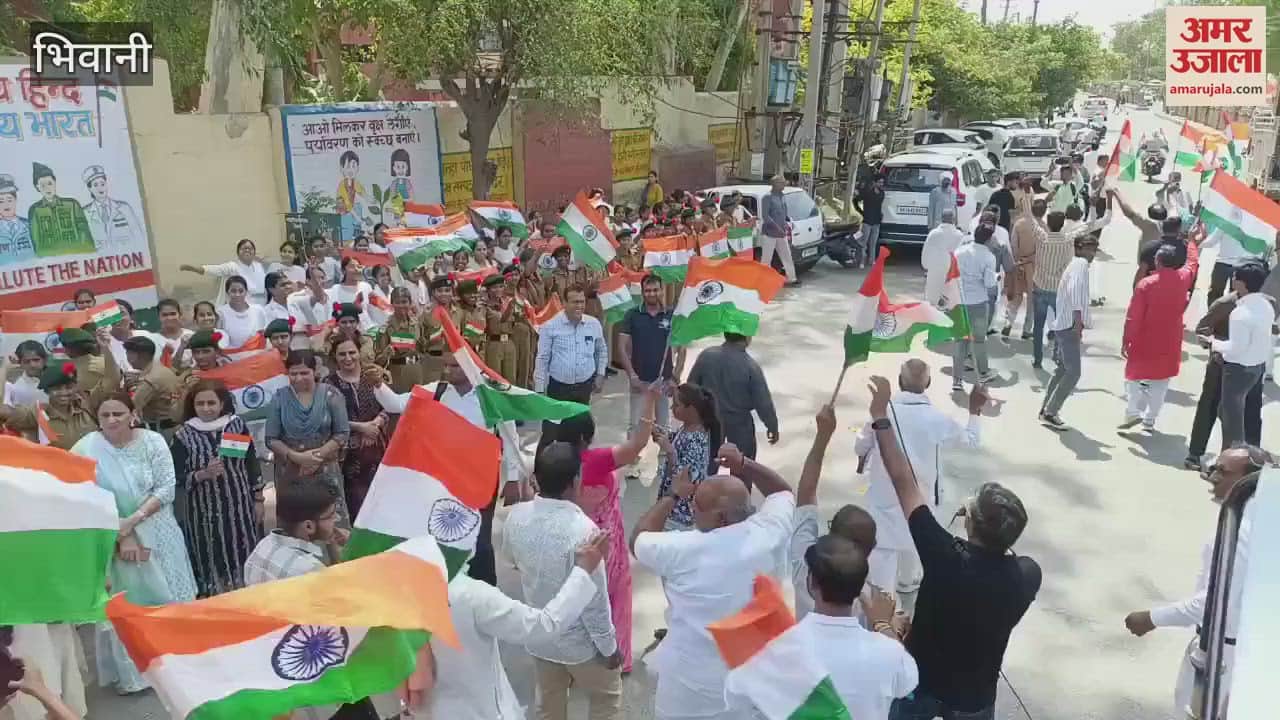 Tiranga Yatra taken out in Bhiwani in honour of Indian soldiers