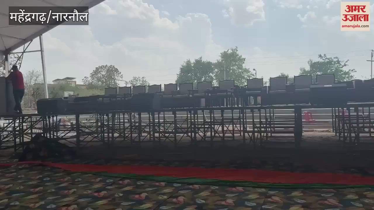 Chief Minister's thanksgiving rally in Mahendragarh tomorrow, a pandal is being set up in the college playground in an area of 130 x 300 feet