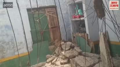 Composite school in dilapidated condition roof collapsed at night major accident was averted