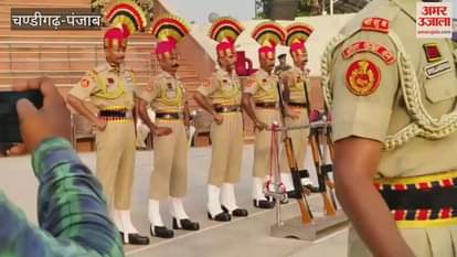 BSF jawans and Pak Rangers kept staring at each other during the retreat ceremony at Hussainiwala border