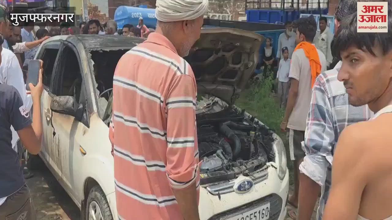 Muzaffarnagar: Car Catches Fire While Driving Near Purkazi, Family Safe