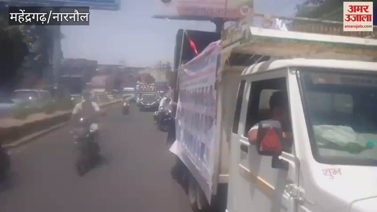 Abhinandan rally was organized in Narnaul in honor of meritorious girl students