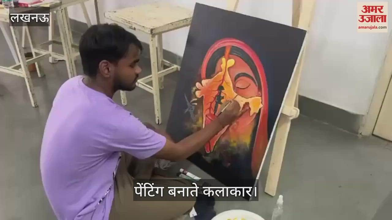 Lucknow: शौर्य कला शिविर में देश की सेनाओं के अदम्य साहस का किया चित्रण