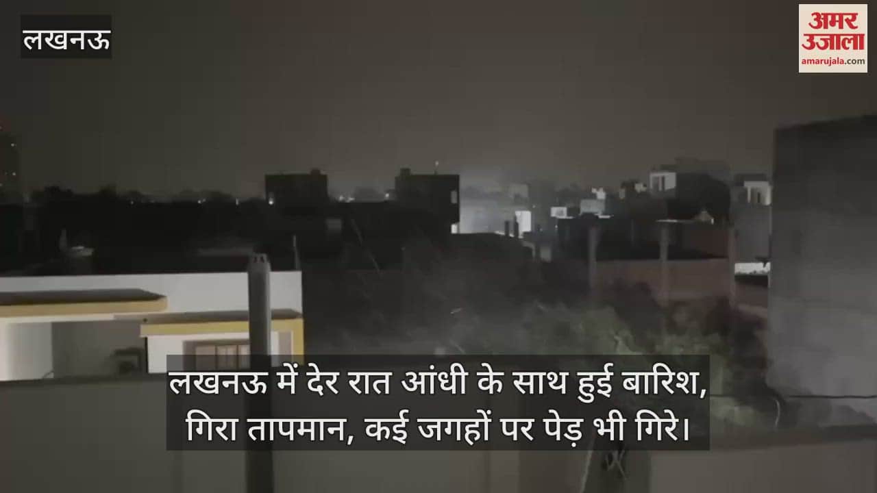 लखनऊ में देर रात आंधी के साथ हुई बारिश, गिरा तापमान, कई जगहों पर पेड़ भी गिरे