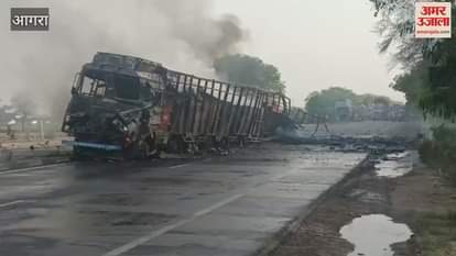 Truck caught fire driver burnt alive this is how this tragic accident happened