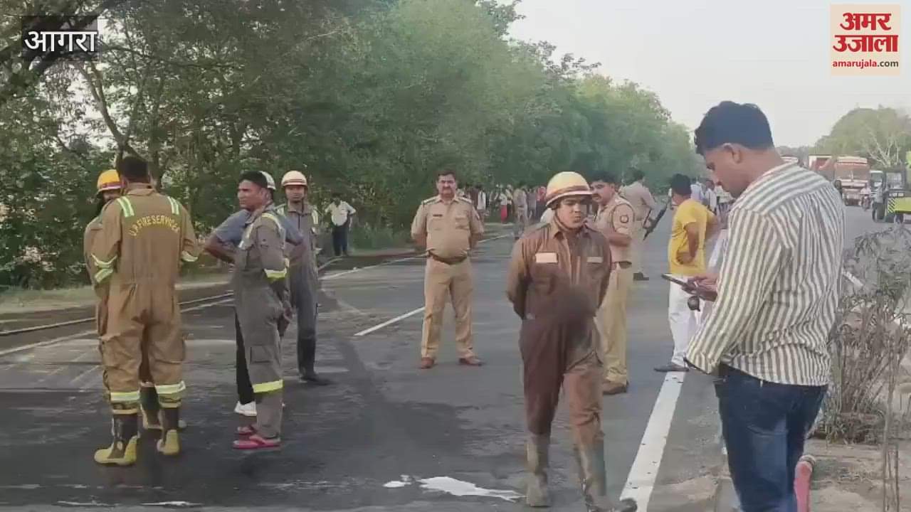 Truck caught fire driver burnt alive