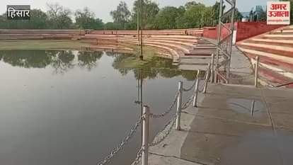 Water filled in athletics and basketball ground of Mahabir Stadium of Hisar, practice stopped