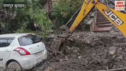 Rampur Bushahr Cloud burst in Jagatkhana 15 vehicles washed away due to flooding in the drain