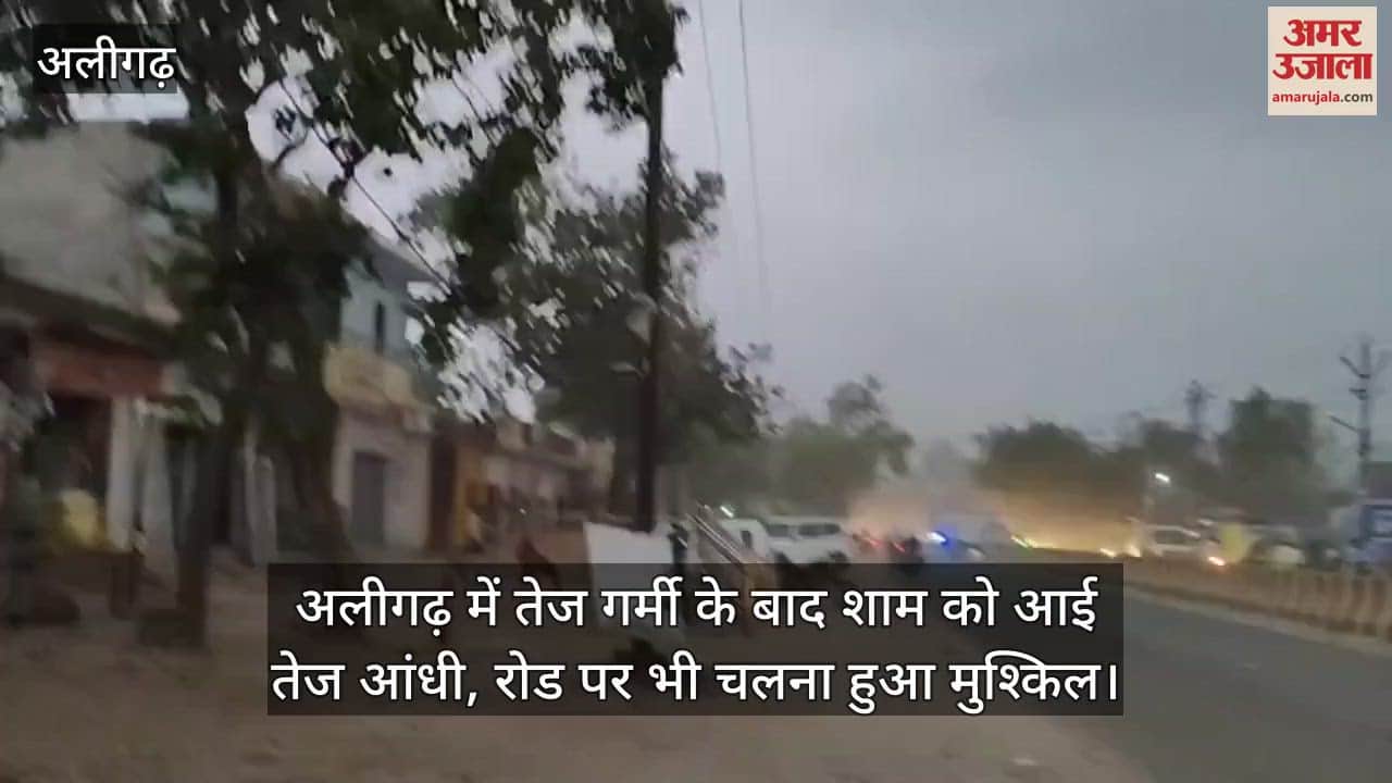 अलीगढ़ में तेज गर्मी के बाद शाम को आई तेज आंधी, रोड पर भी चलना हुआ मुश्किल
