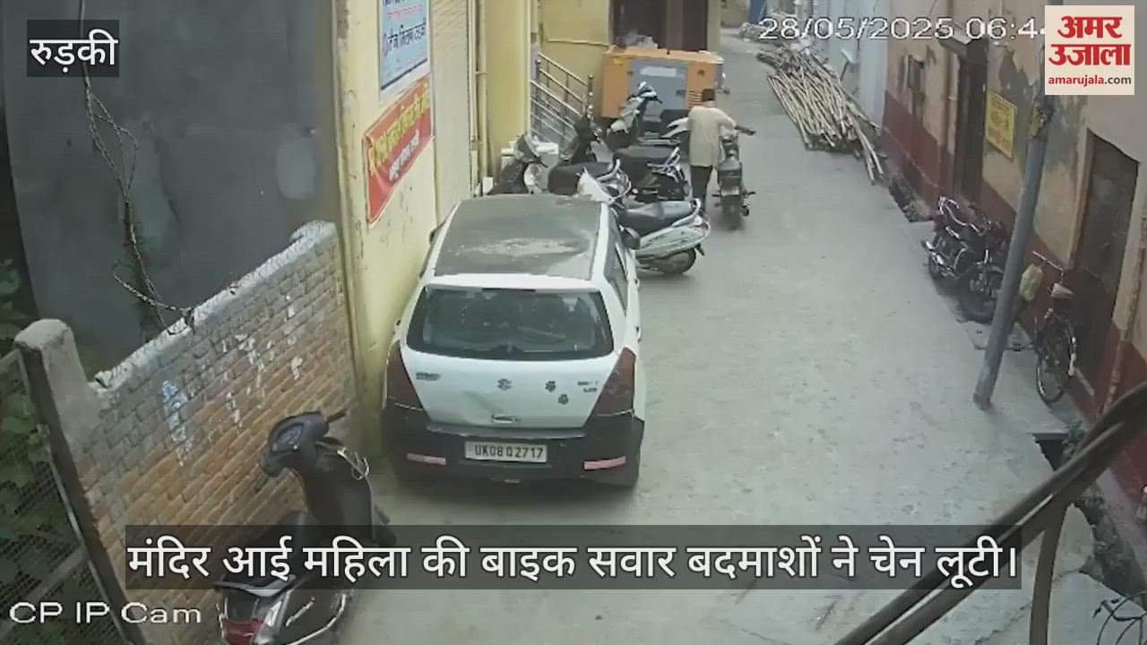 Roorkee: Bike riding miscreants looted chain of woman who had come to temple incident was captured on CCTV