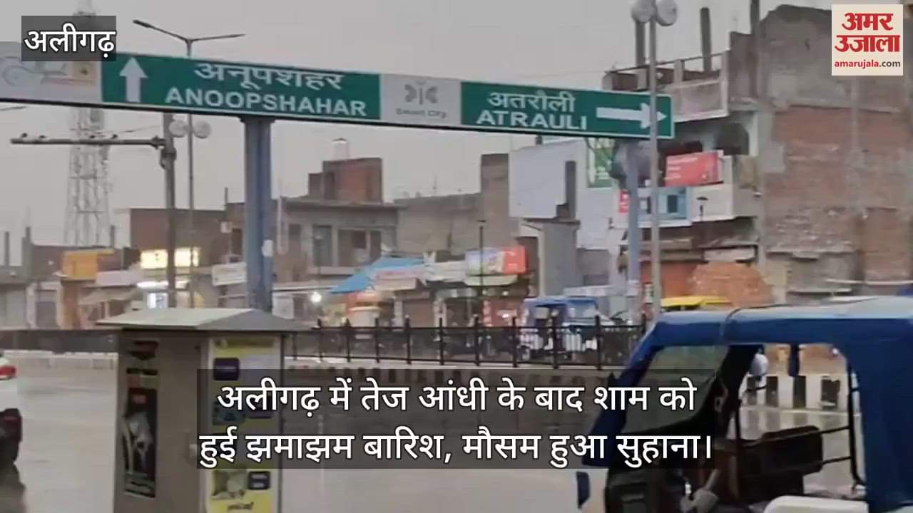 अलीगढ़ में तेज आंधी के बाद शाम को हुई झमाझम बारिश, मौसम हुआ सुहाना