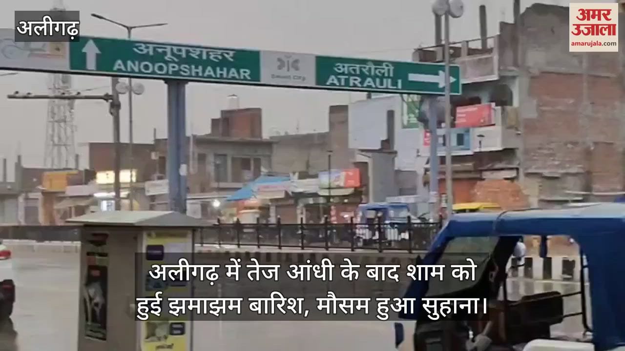 अलीगढ़ में तेज आंधी के बाद शाम को हुई झमाझम बारिश, मौसम हुआ सुहाना