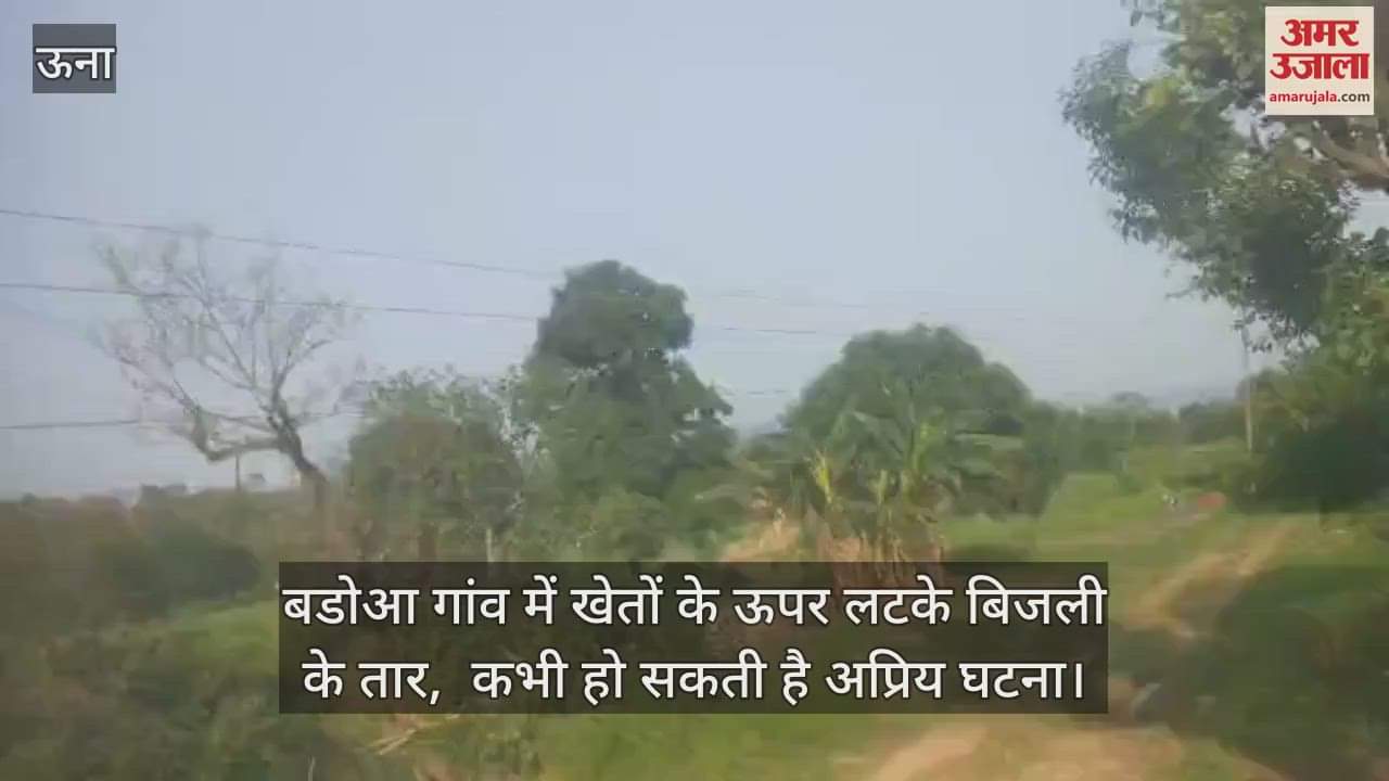 Electricity supply line is hanging in the fields in Badoa village, an unpleasant incident can happen any time