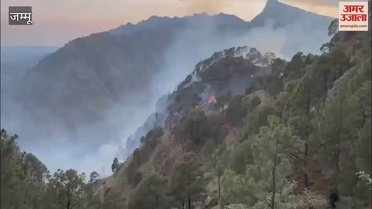 Massive fire breaks out in Salal hills on Reasi-Mahaur road, forest department on alert
