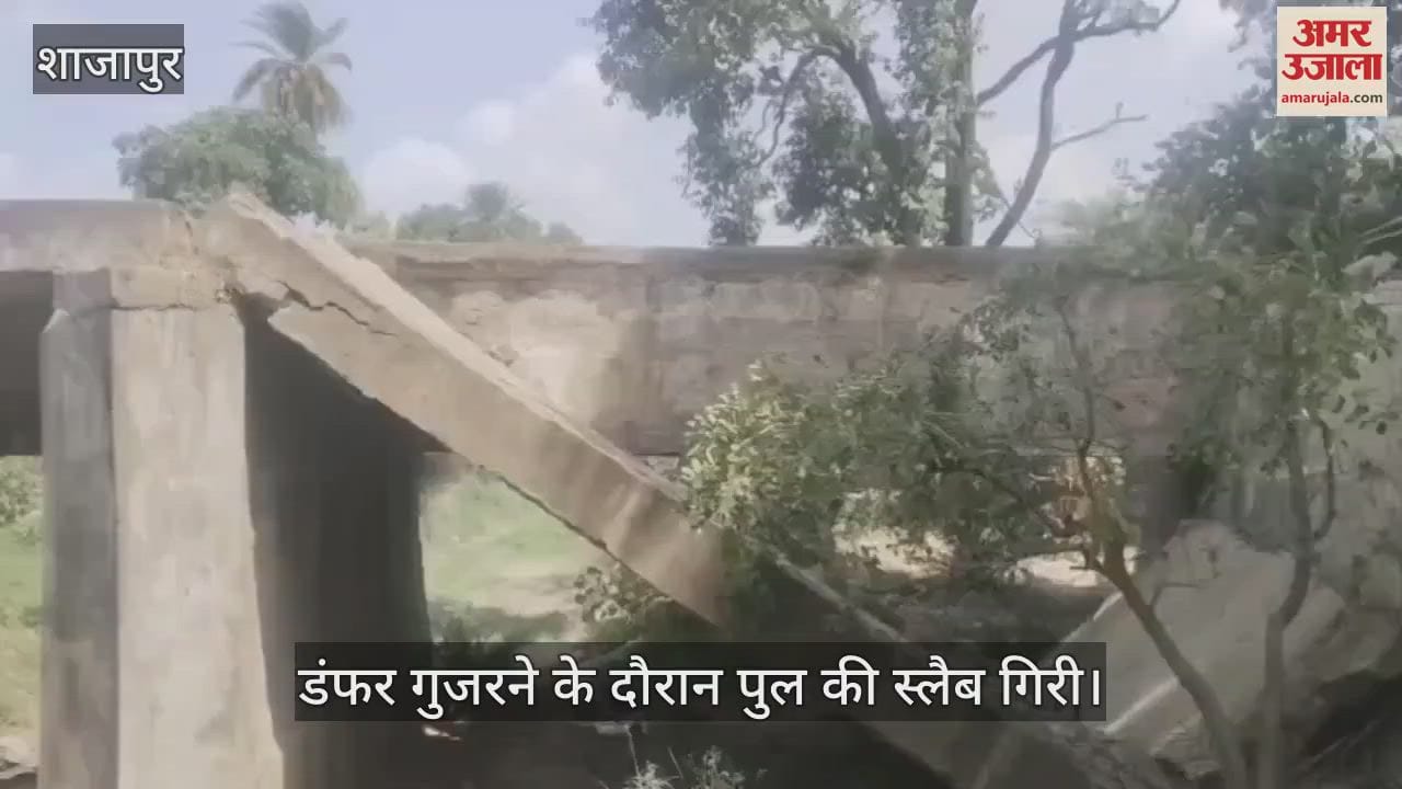 The slab of the bridge built on the pond fell, the accident happened when the dumper