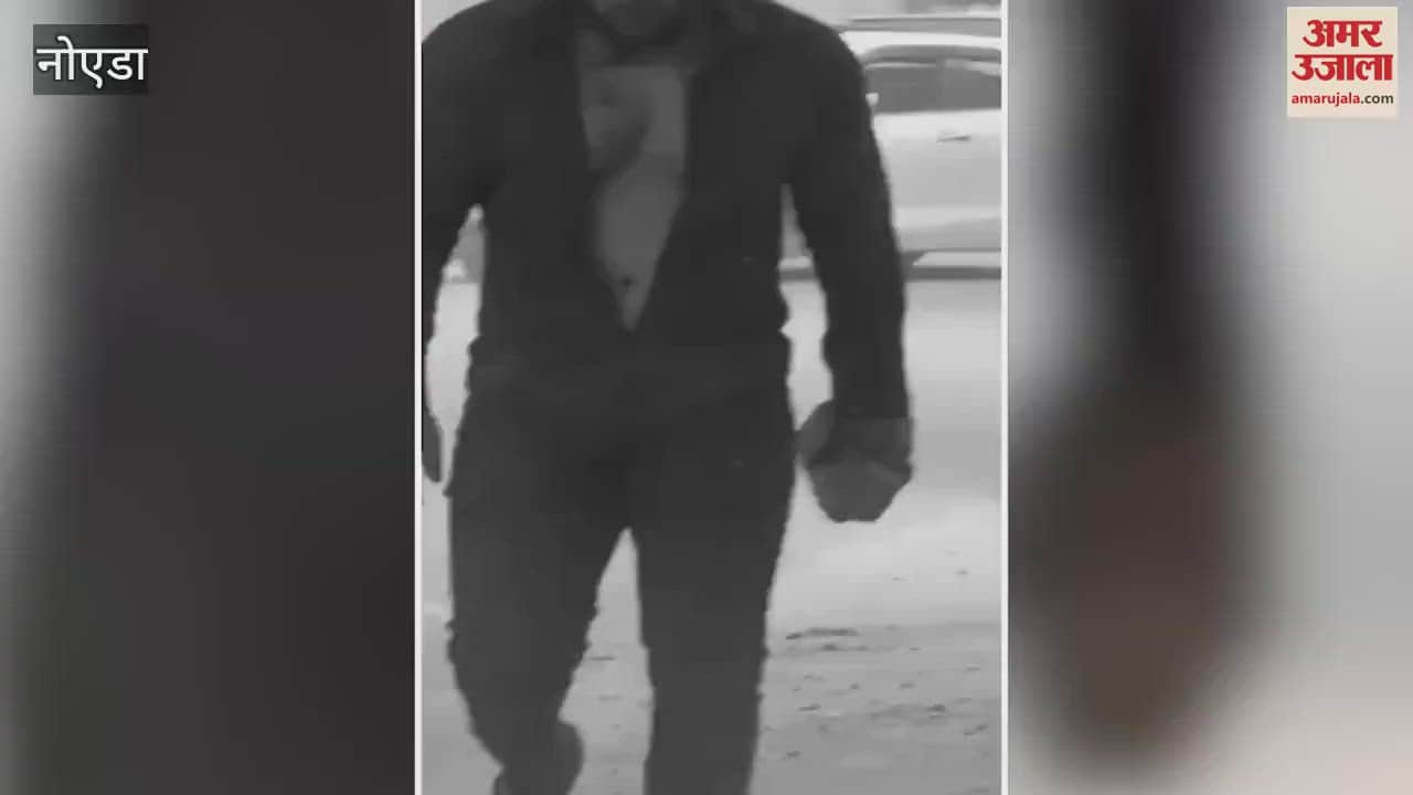 Car hit a young man in Noida Viral Video