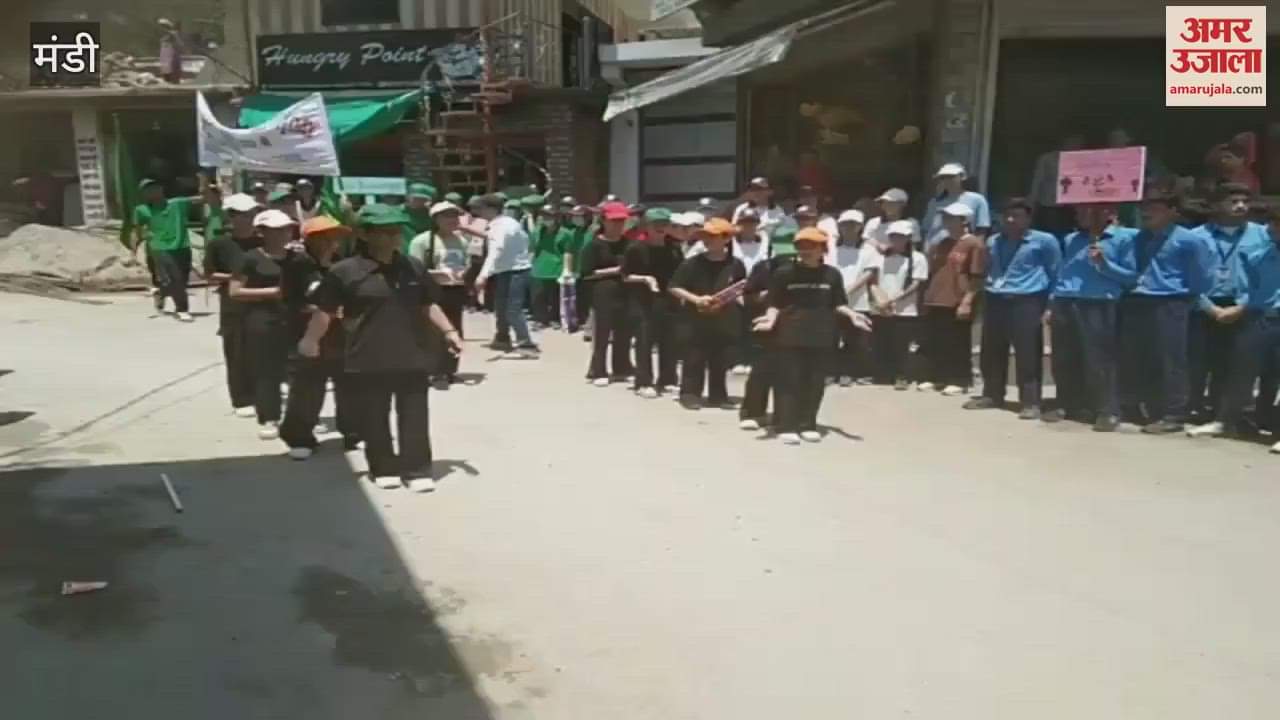 Mandi On the occasion of World Environment Day the students of Dr. Vijay Memorial Senior Secondary Boarding School Dharampur took out a rally