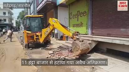 Illegal encroachment removed from roads in Mahendargarh