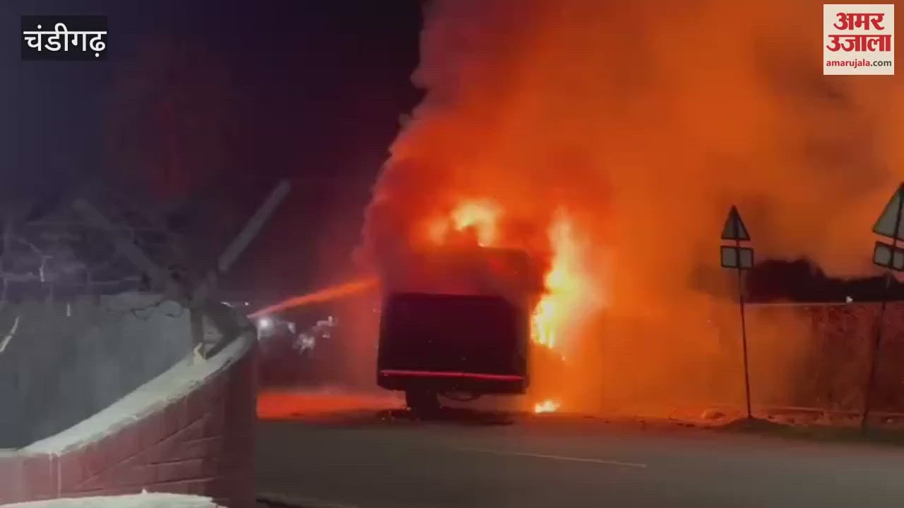CTU bus catches fire in Chandigarh