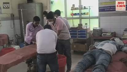 Two road accidents took place in Etah one child died four people injured