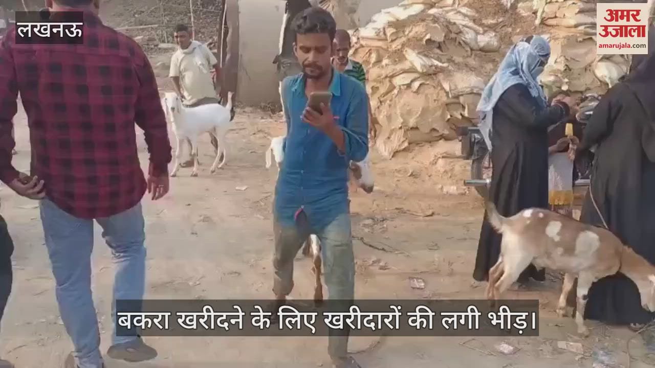 VIDEO: बकरीद के अवसर पर बकरा खरीदने के लिए खरीदारों की लगी भीड़