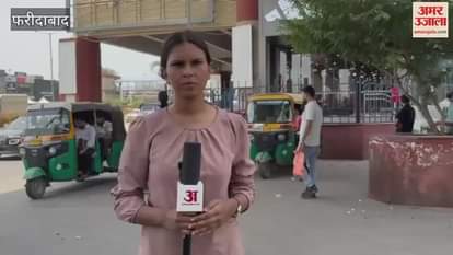 Encroachment by auto drivers outside Neelam Metro Station, Faridabad