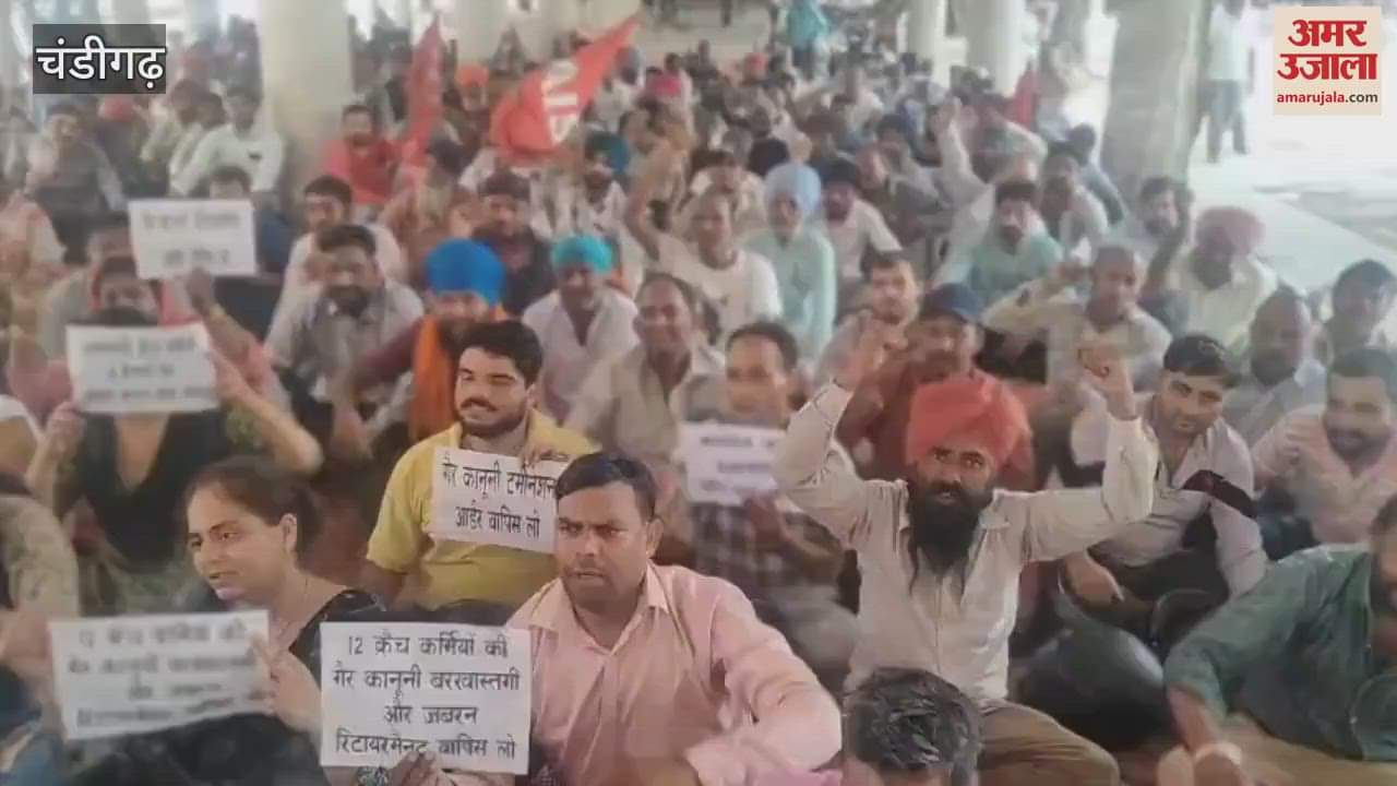 Employees protest in Chandigarh