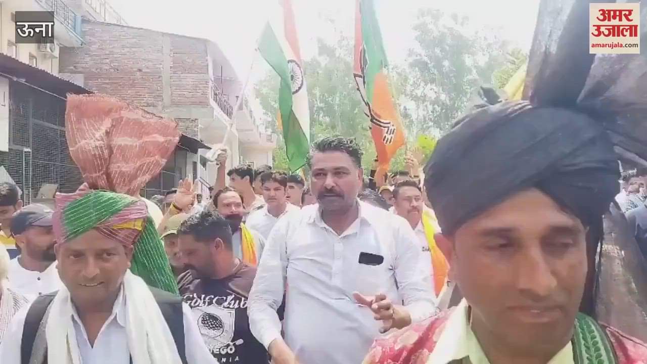 Una Former minister Virendra Kanwar received a grand welcome in Una district