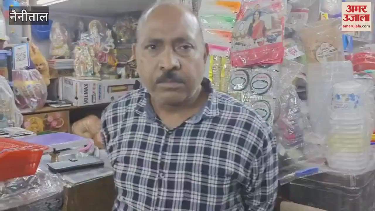 Shops filled with rainwater in Nainital