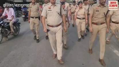 Panchayat elections in three villages of Jhajjar police took out a flag march
