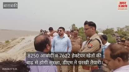 बाराबंकी में 8250 आबादी व 7622 हेक्टेयर खेतों की बाढ़ से होगी सुरक्षा, डीएम ने परखी तैयारी