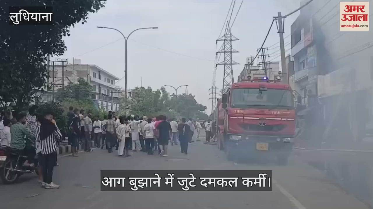 Fire breaks out in a wood warehouse in Ludhiana
