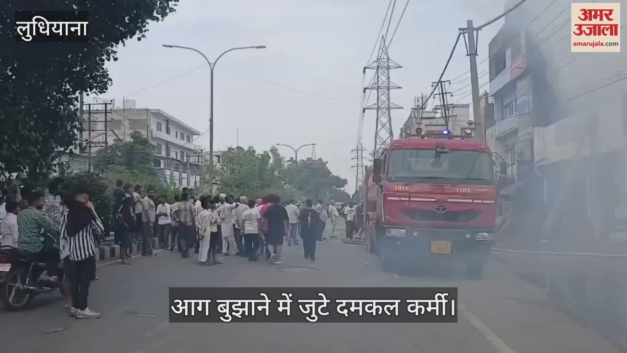 Fire breaks out in a wood warehouse in Ludhiana