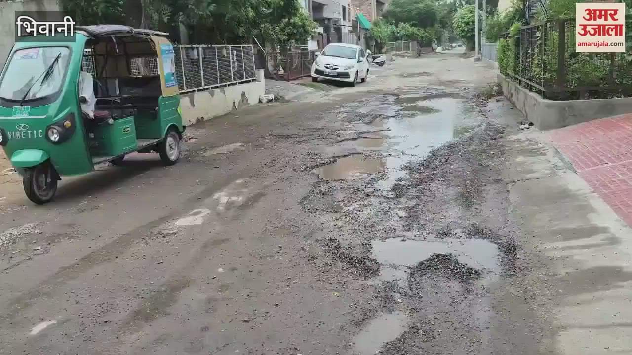 Potholes remain on roads in Bhiwani even after June 15
