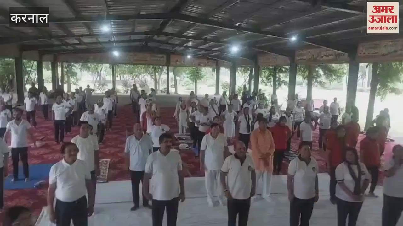 Members of Mera Mission Swasth Bharat did yoga on International Yoga Day in Karnal
