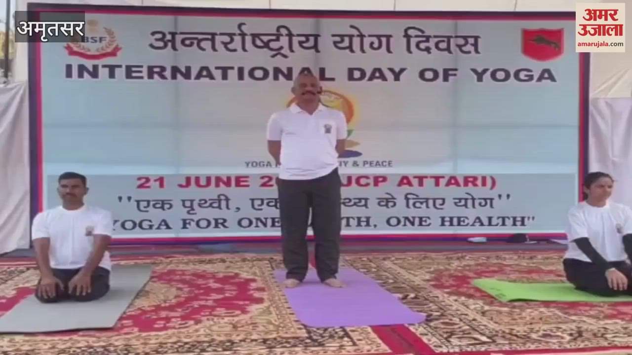 BSF celebrated Yoga Day at Attari Wagah border in Amritsar