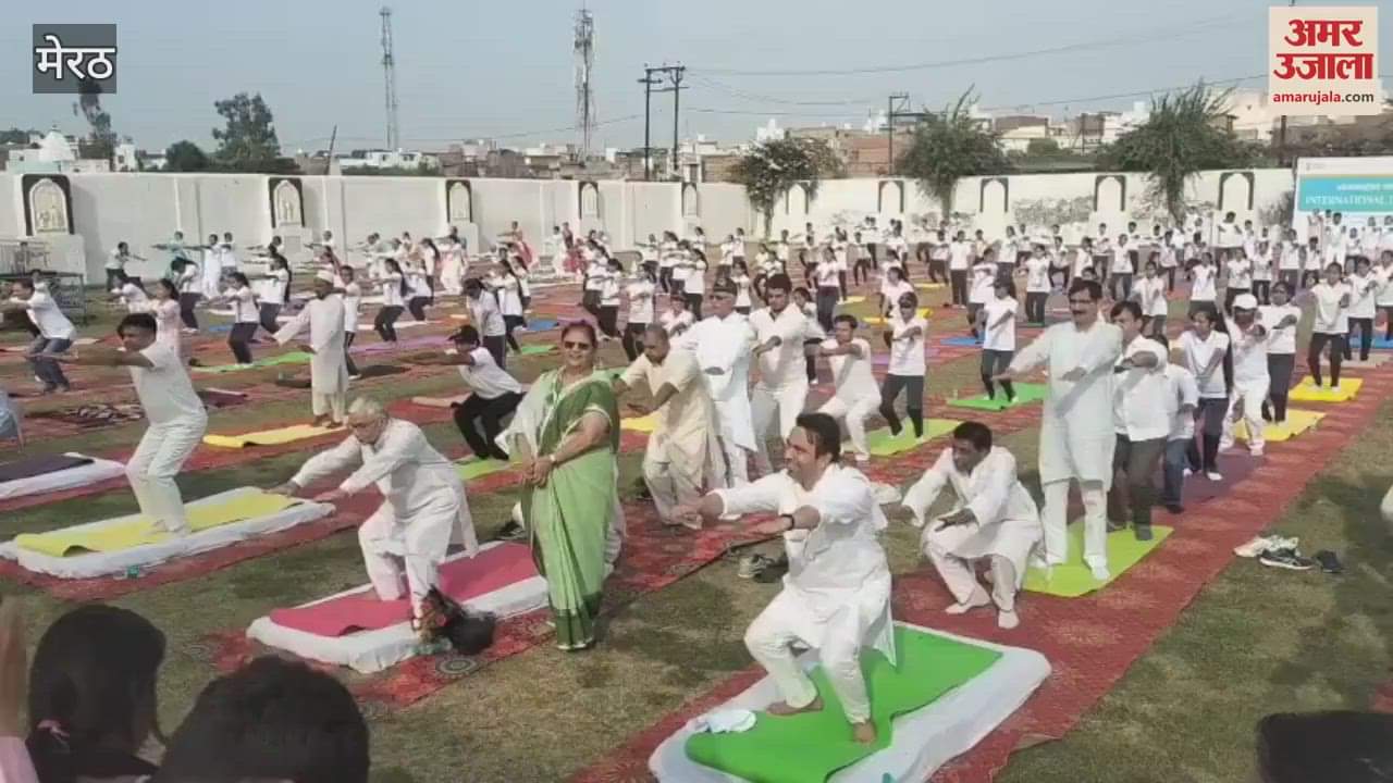 International Yoga Day: Union Minister of State for Education Chaudhary Jayant Singh did yoga with hundreds of people