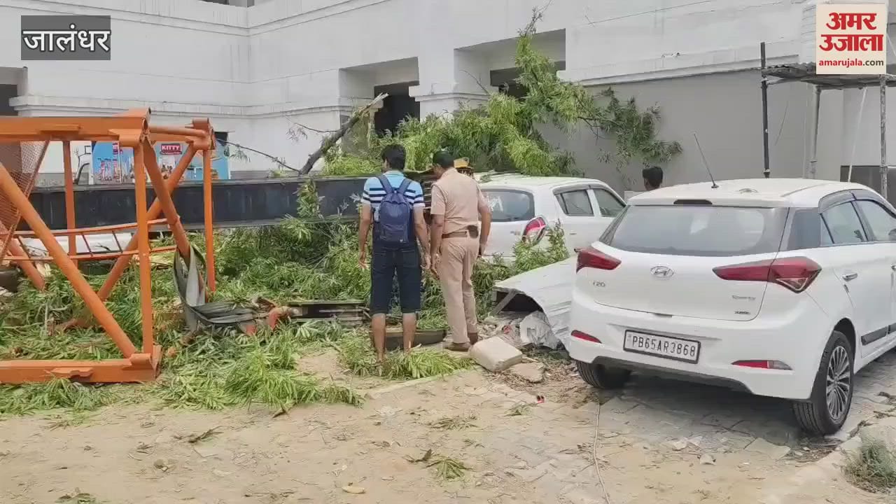 crane fell on vehicles during construction work going on at Jalandhar Cantt station