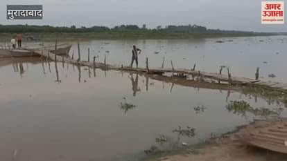 The water level of Ramganga increased, the wooden bridge submerged, movement affected, officers arrived in a hurry