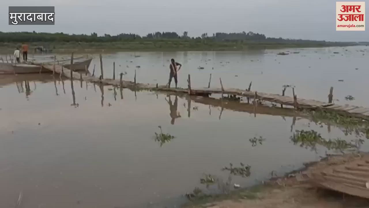 The water level of Ramganga increased, the wooden bridge submerged, movement affected, officers arrived in a hurry