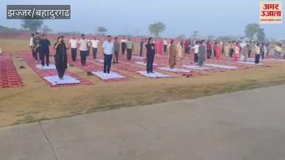 Final rehearsal of Yoga Day at Beri sports complex