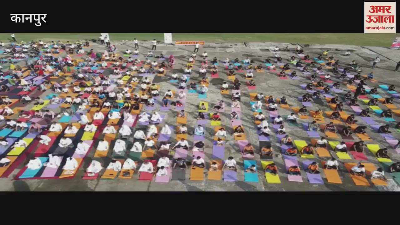 People performed Surya Namaskar at CSJM University on International Yoga Day