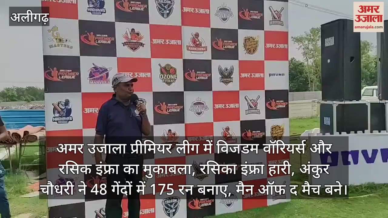 अमर उजाला प्रीमियर लीग में विजडम वॉरियर्स और रसिक इंफ्रा का मुकाबला, रसिका इंफ्रा हारी, अंकुर चौधरी ने 48 गेंदों में 175 रन बनाए, मैन ऑफ द मैच बने