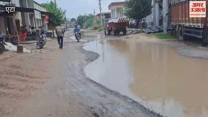 Road damaged due to rain