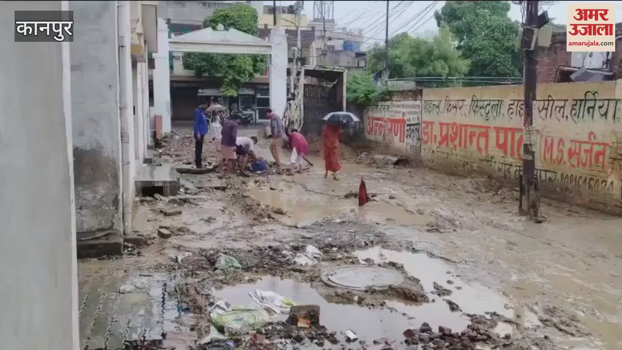 local people filled the potholes in the road by doing voluntary labour