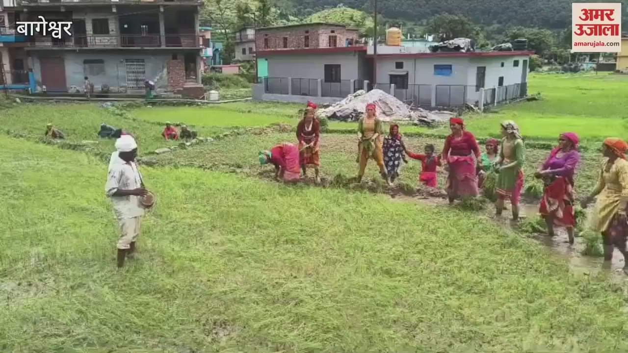 The plantation started with the beats of the drum and mythological tales in bageshwar