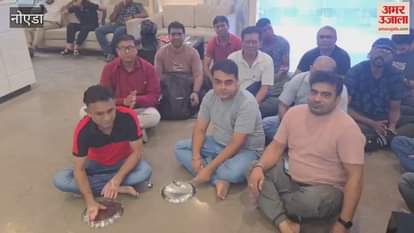 Residents of the society gheraoed the Mahagun office in Greno West