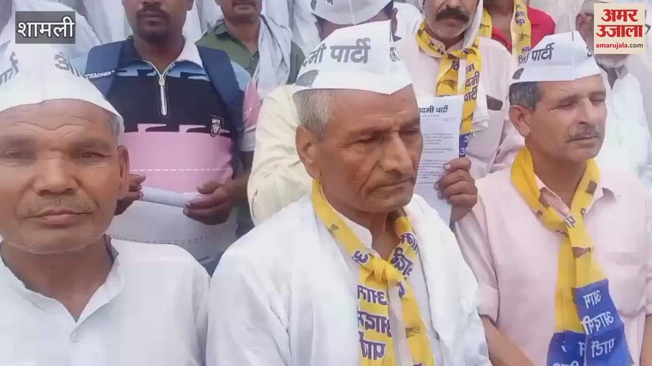 Shamli: AAP protested in the Collectorate against the order to close government schools