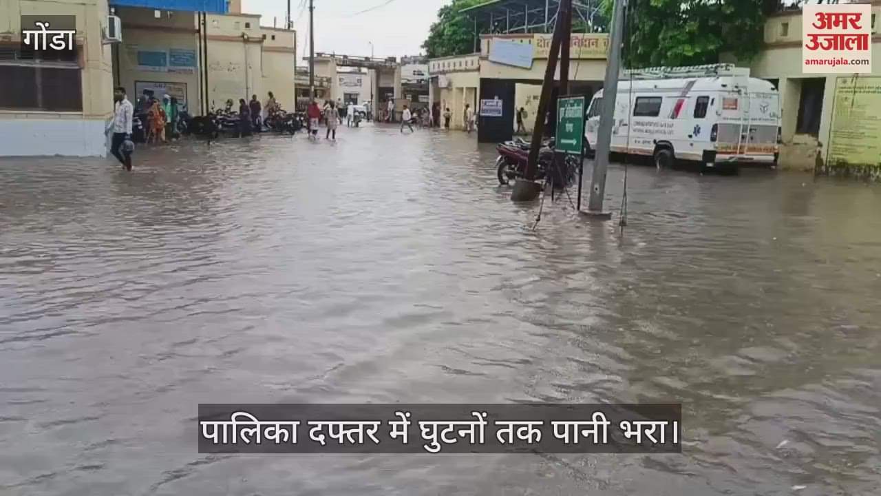 VIDEO: 50 मिनट की बारिश ने खोली सरकारी तंत्र की पोल, पालिका दफ्तर तक में घुटनों तक पानी